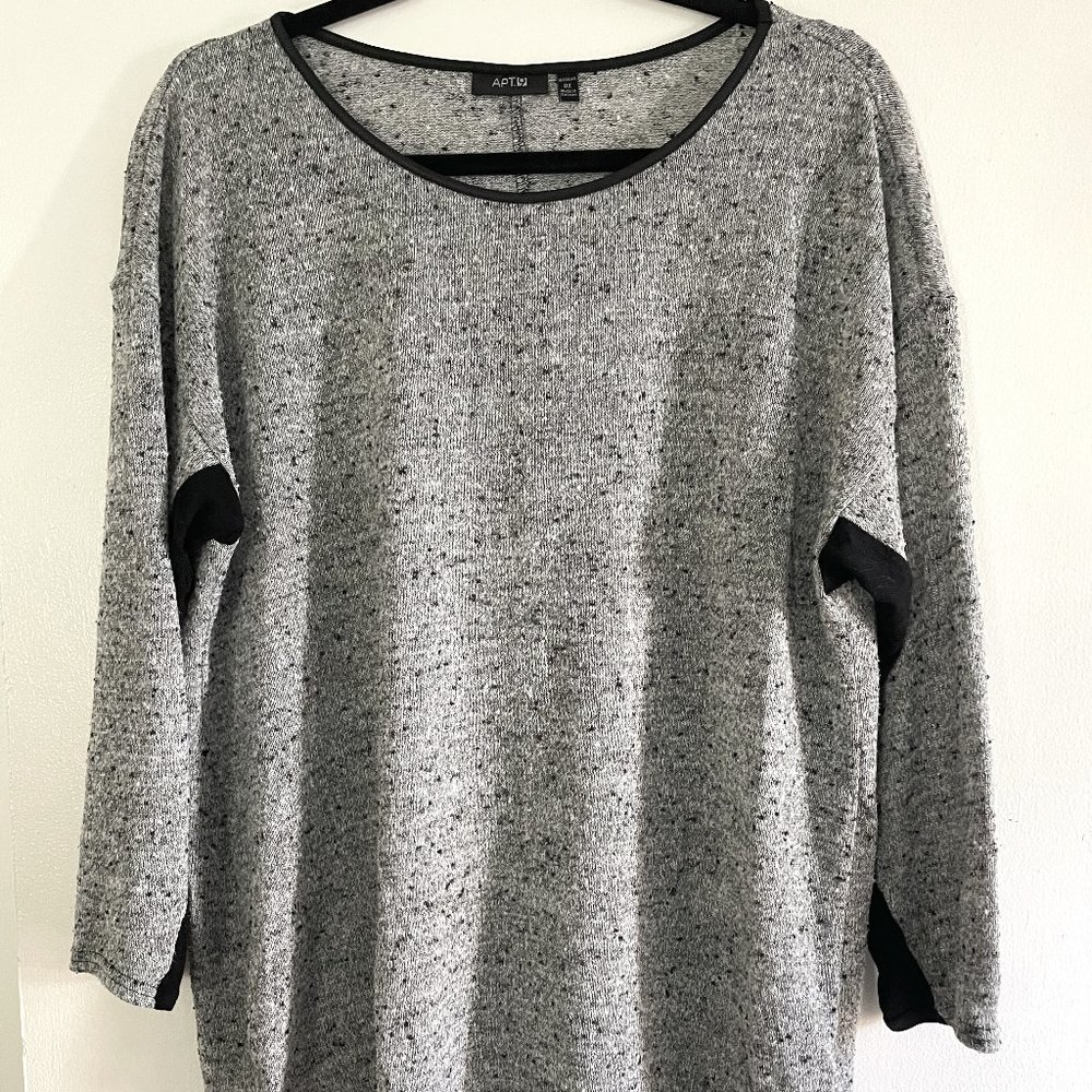 Apt 9 Marled Tunic with black accent and 3/4 sleeve Size XL